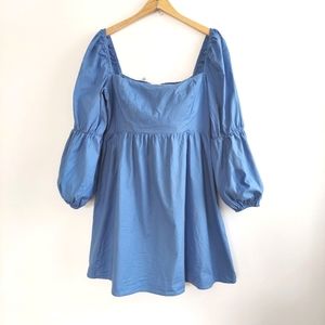 Reformation Michaela Mini Dress, Blue Sz 12